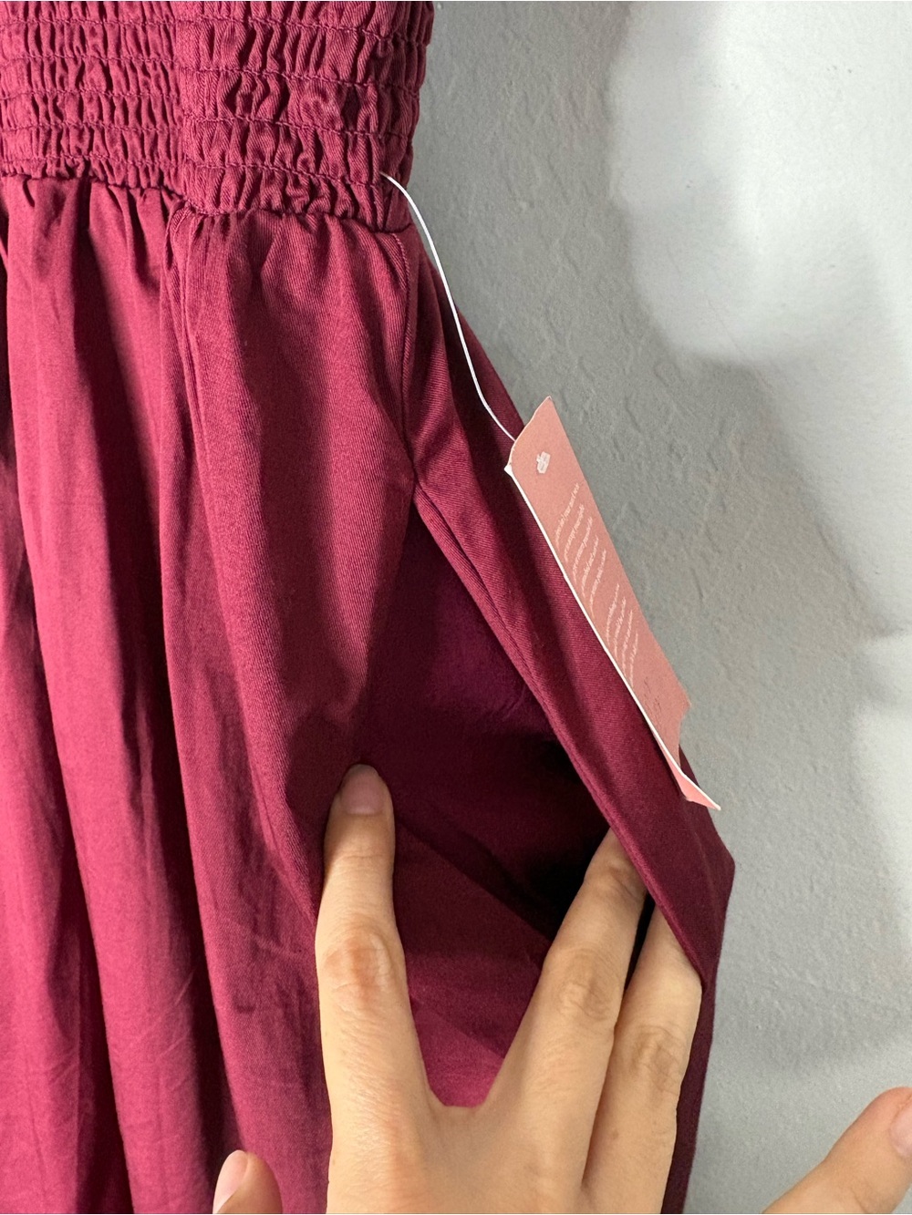 Ivy City Co Wine Red Smocked Addie Dress Size Medium Holiday Christmas NWT - Picture 8 of 14